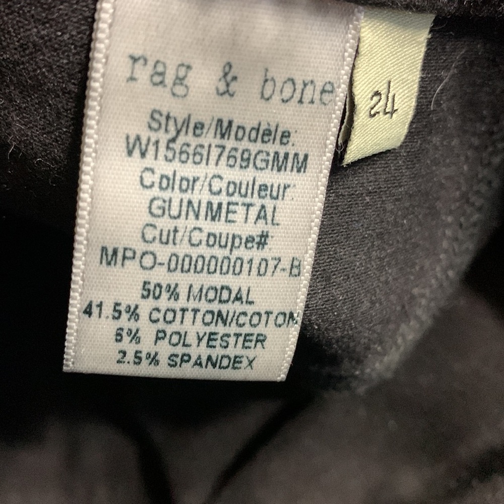 rag & bone high rise ankle skinny jeans in Gunmetal. Size 24. NWT - Picture 15 of 16